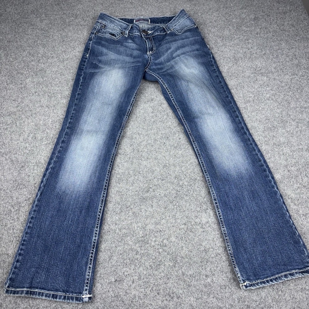 Wrangler Bootcut Jeans Women's 9/10x32 (Fits 28x31) Western Big Button Embellish